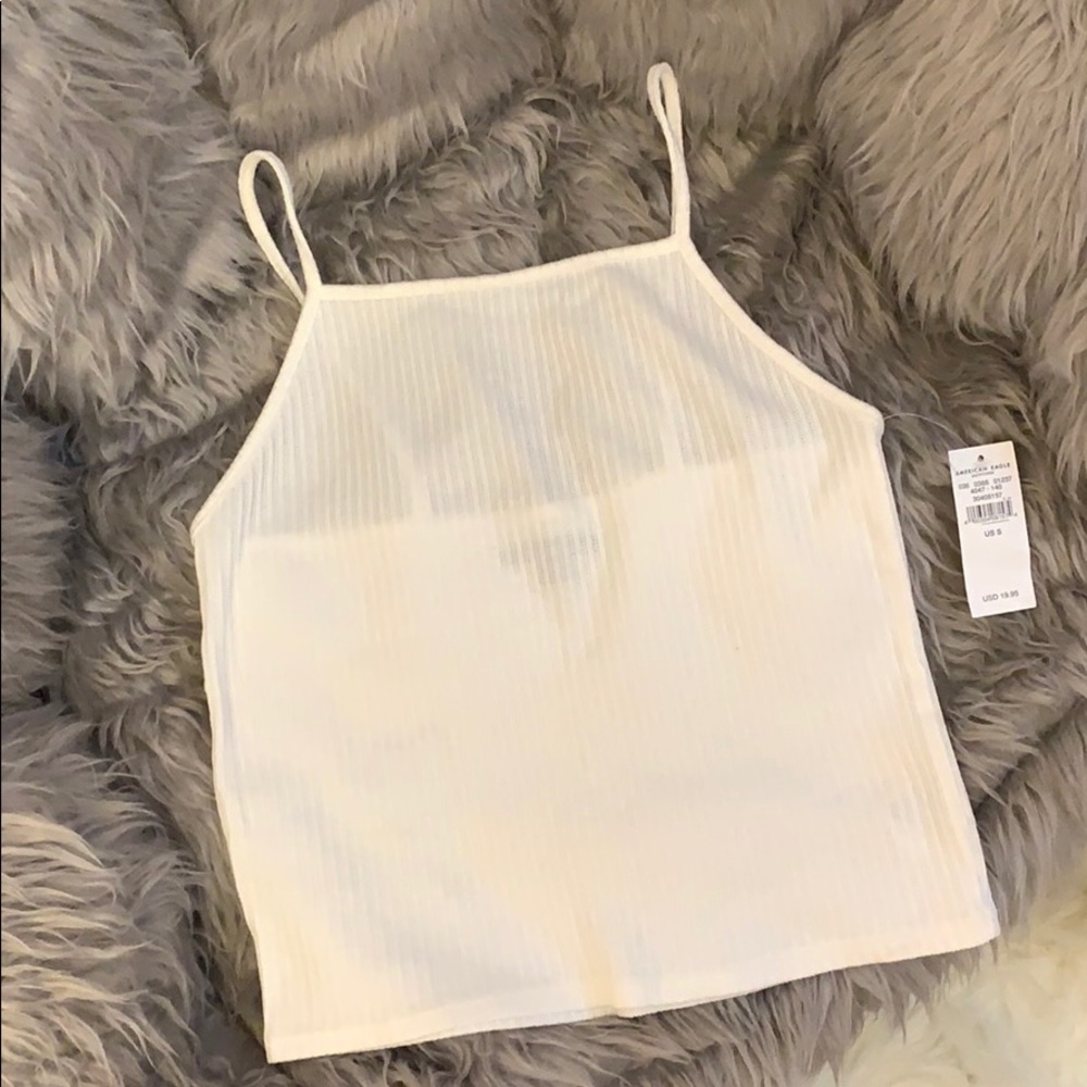 High Neck Ribbed Crop Tank